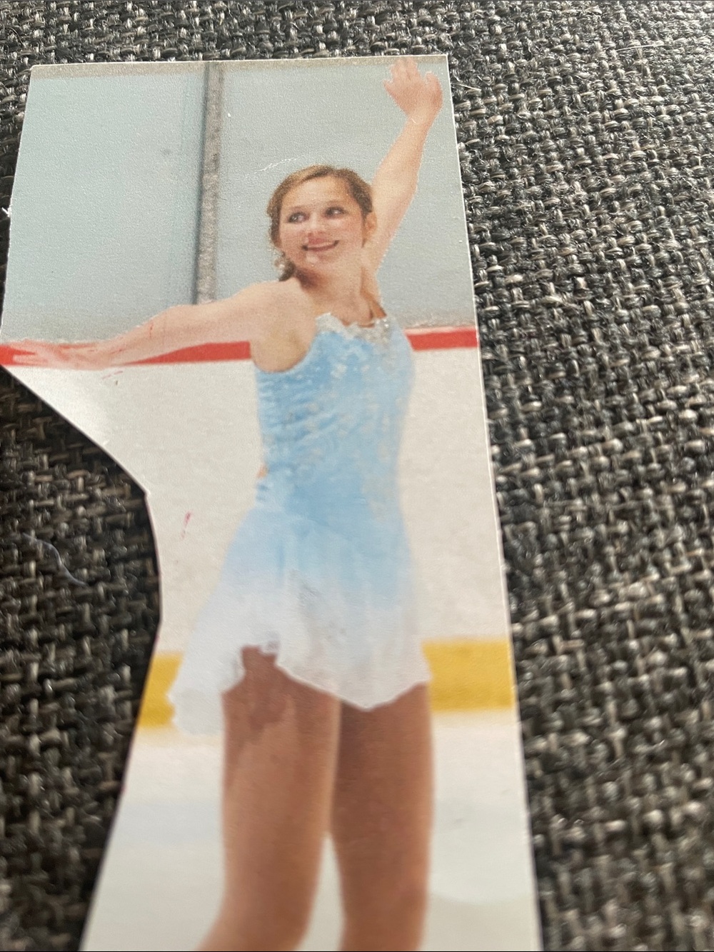 Light Blue Embellished Figure Skating Dress with Sheer Yoke